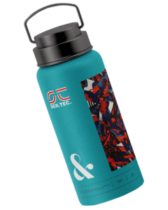 direct-to-shape printing on customised steel water bottle