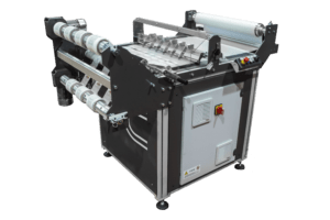 Roll Cut DTF automatic cutter for precise cutting of transfer films on reels, with compact structure and integrated controls.
