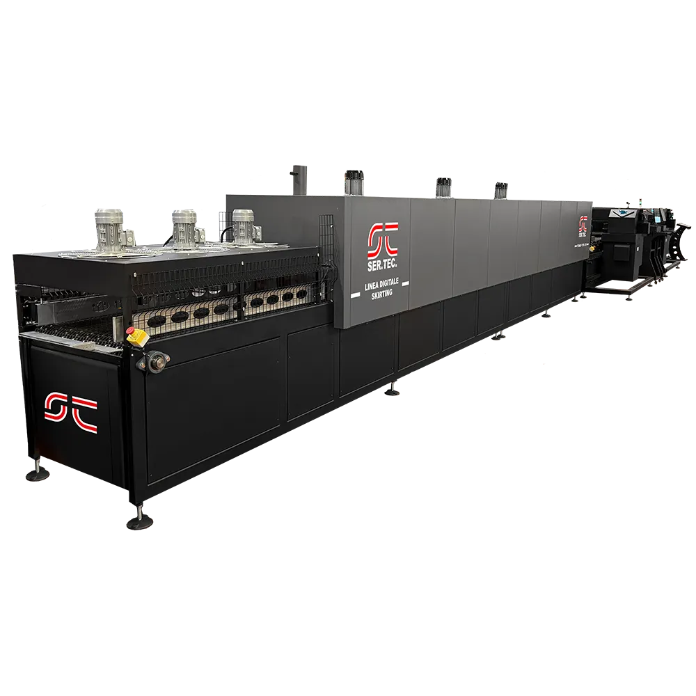 Linea digitale Skirting Ser.Tec., forno di essiccazione e stampante industriale in linea