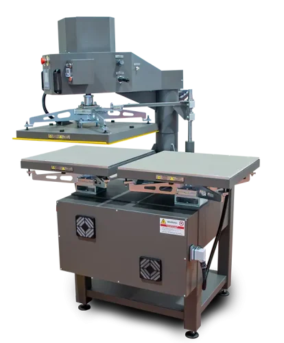 Prensa térmica industrial doble con placas deslizantes y control lateral